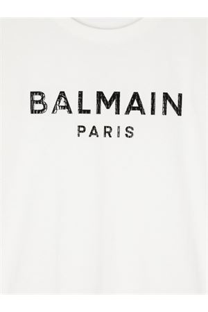 tshirt in cotone bianco BALMAIN PARIS KIDS | BV8P01Z0057102NE